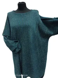 stylowy-sweter-oversize-turkusowy-ze-zlota-nitka-biust-150cm