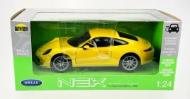 model-porsche-911-carrera-s-welly-1-24-zolty-otwierana-maska-i-drzwi