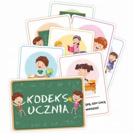 plansze-edukacyjne-kodeks-ucznia-nauka-zasad-dla-dzieci-17-kart-a5
