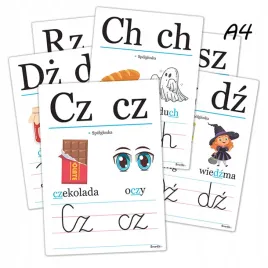 plansze-edukacyjne-dwuznaki-zestaw-plansz-literki-a4-7-kart