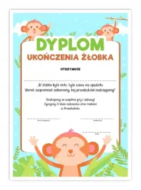 dyplom-ukonczenia-zlobka-malpki-dyplomy-certyfikaty-dla-dzieci-a4