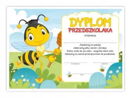 dyplom-przedszkolaka-pszczolka-zakonczenie-roku-szkolnego-a4