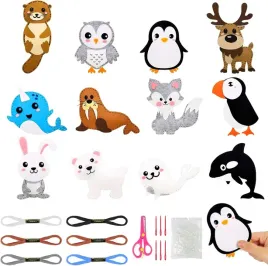 zestaw-do-szycia-dla-dzieci-filcowe-zwierzeta-polarne-bezpieczna-igla-diy