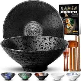 ceramiczna-miska-do-ramenu-japonska-paleczki-lyzka-zestaw-2-sztuki-czarna