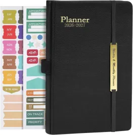 planer-tygodniowy-2026-notes-format-a5-twarda-okladka-gumka-naklejki-czarny