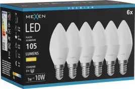mexen-nova-6x-zarowka-led-e14-c37-1w-ciepla-3000k-105-lm-l102-e14-0
