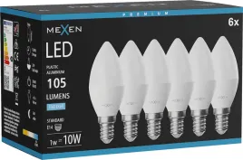 mexen-nova-6x-zarowka-led-e14-c37-1w-zimna-6500k-105-lm-l102-e14-01