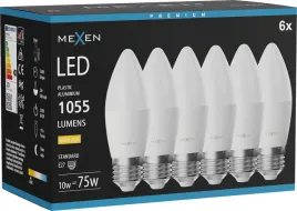 mexen-nova-6x-zarowka-led-e27-c37-10w-ciepla-3000k-1055-lm-l102-e27