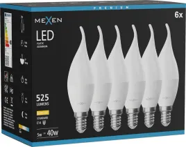 mexen-nova-6x-zarowka-led-plomyk-e14-c37-5w-ciepla-3000k-525-lm-l10