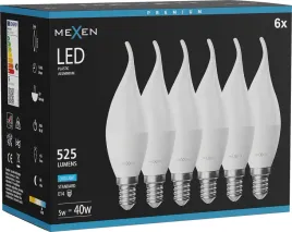 mexen-nova-6x-zarowka-led-plomyk-e14-c37-5w-zimna-6500k-525-lm-l106