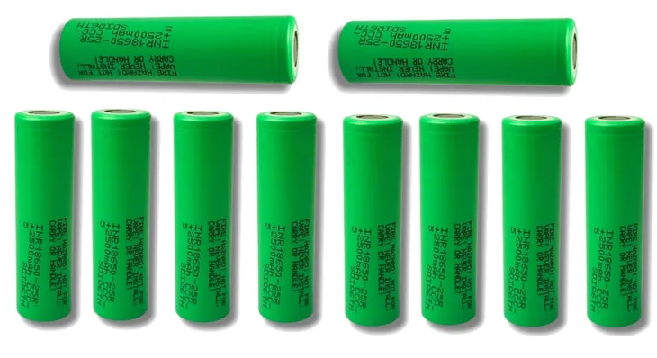 10x18650 SAMSUNG Akumulator NOWY 18650-25R 2500 mAh 20A 3,7 V Wysokoprądowe