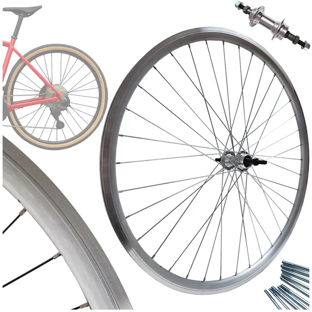 KOŁO ROWEROWE TYŁ TYLNE 28 CALI EPICYCLE RIVO19VB SREBRNY ŁOŻYSKA MASZYNOWE