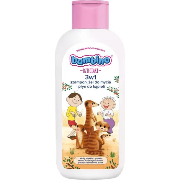 Bambino Dzieciaki Szampon Żel do Mycia i Płyn do Kąpieli 3w1 400ml