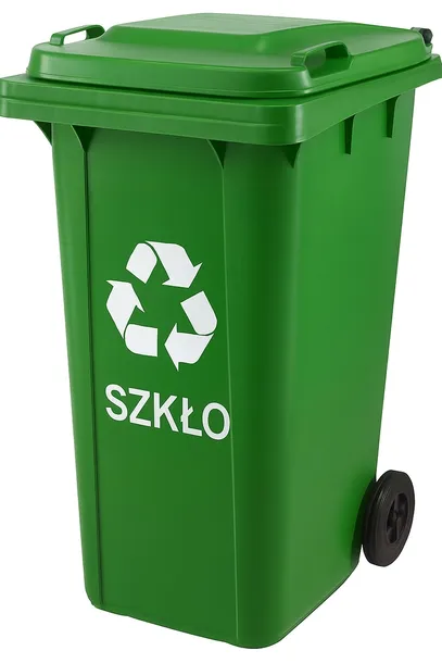 Pojemnik na Śmieci 120l Kosz Odpady Kubeł do Segregacji Mocny zielony