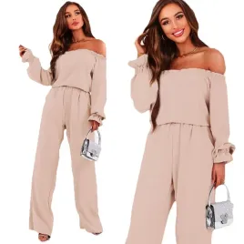 elegancki-damski-komplet-bluzka-hiszpanka-falbana-spodnie-modny-luzny-l-xl