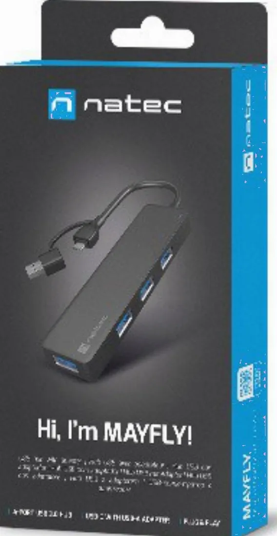 hub-natec-mayfly-usb-c-usb-a-czarny-blyszczacy