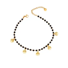 bransoletka-na-noge-czarne-koraliki-drzewo-szczescia-stal-chirurgiczna-316l