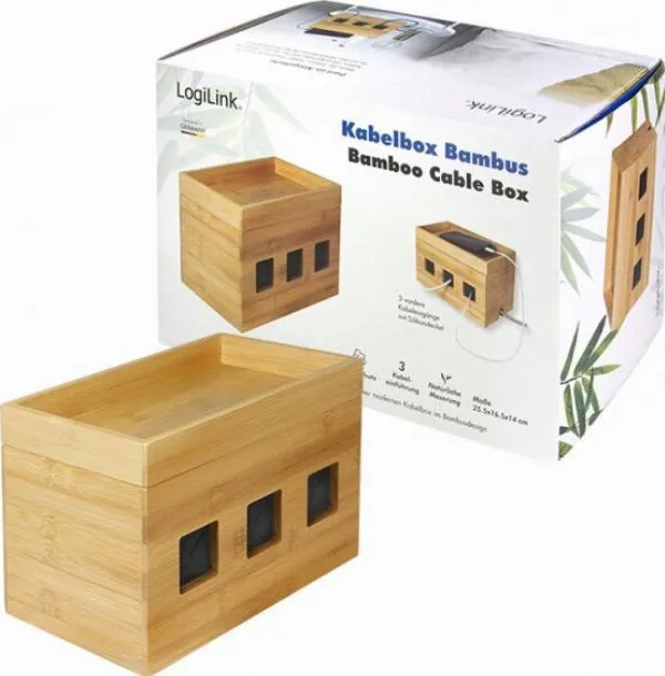 logilink-cable-box-bambusowy-stan-nowy