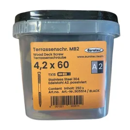 eurotec-wkret-tarasowy-42x60-250sztuk-czarne-tx15-stal-nierdzewna