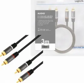 kabel-rca-logilink-3-0m-pasywny-2xrca-meski-pozlacane-koncowki