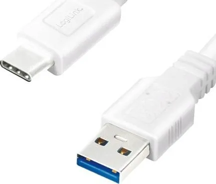 logilink-usb-a-usb-c-3m-bialy
