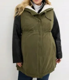 b-p-c-zielona-kurtka-ciazowa-parka-z-kapturem-i-eko-skora-na-kozuszku