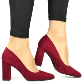 damskie-czolenka-na-slupku-sergio-leone-pb216-bordowe-zamszowe