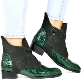 damskie-botki-na-plaskiej-podeszwie-potocki-12498-zielone-krokodyl-zamsz