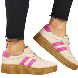 trampki-damskie-ze-skory-polbuty-sportowe-filippo-6776-bezowe-fuksja-rozowe