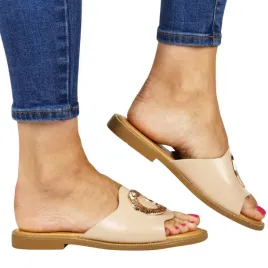 damskie-klapki-na-plaskiej-podeszwie-filippo-6906-bezowe