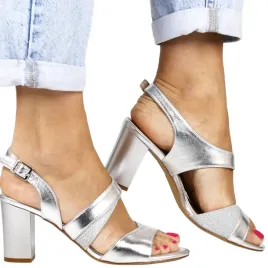 damskie-sandaly-na-slupku-sergio-leone-sk866-srebrne
