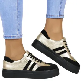 trampki-damskie-sneakersy-skorzane-na-platformie-filippo-6841-zlote-czarne