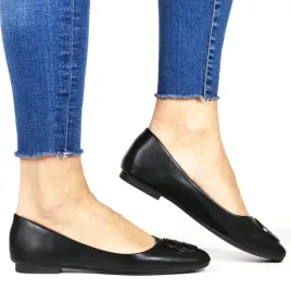 damskie-baleriny-z-ozdoba-na-plaskiej-podeszwie-seastar-tu252p-czarne
