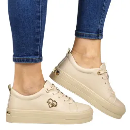 trampki-damskie-sneakersy-ze-skory-na-grubej-podeszwie-filippo-3533-bezowe