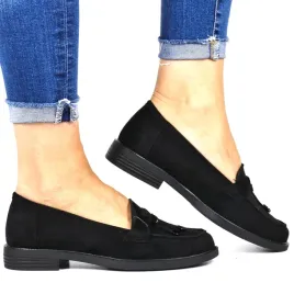 damskie-polbuty-mokasyny-z-fredzlami-potocki-12369-czarne-zamszowe