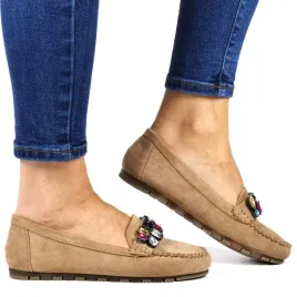 damskie-mokasyny-z-kamieniami-plaskie-seastar-33p-khaki-ciemne-bezowe-zamsz