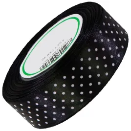 wstazka-satynowa-w-biale-kropki-25-mm-23-m-czarna-tasiemka