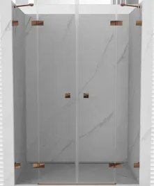 mexen-lunar-duo-drzwi-prysznicowe-uchylne-160-cm-transparent-rozowe-zloto