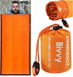 Zdjęcie produktu ŚPIWÓR TERMICZNY RATUNKOWY AWARYJNY KOC WODOODPORNY IZOLUJĄCY SURVIVAL