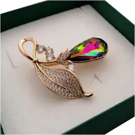 zlota-broszka-vitrail-crystal-prezent-grawer-18k