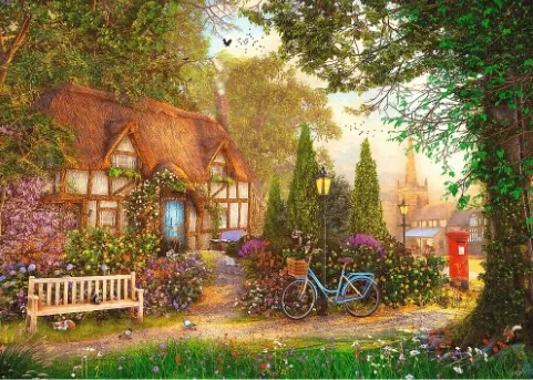 puzzle-1000-elementow-premium-plus-quality-tea-time-domek-pod-strzecha-stan-nowy