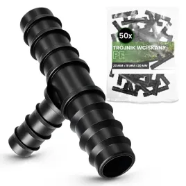 50x-trojnik-pe-20x16x20-wciskany-zlaczka-wtyk-lacznik-rury-kroplujacej