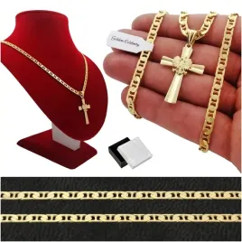 zloty-meski-lancuszek-gucci-45-mm-zawieszka-krzyz-srebro-925