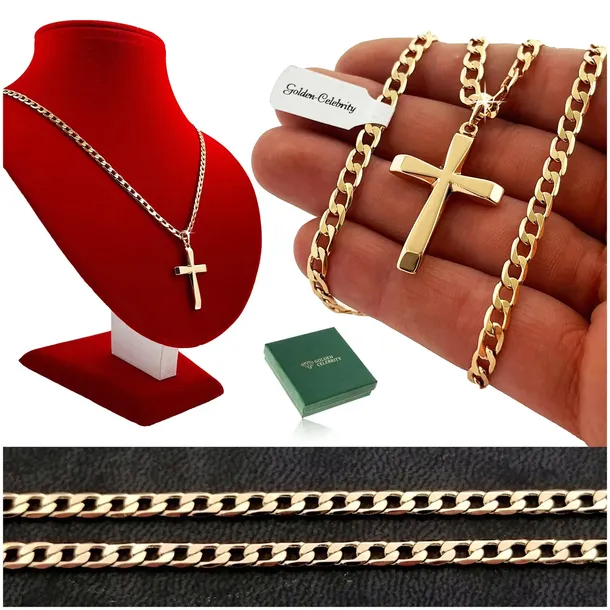 ZŁOTY ŁAŃCUSZEK MĘSKI PANCERKA+KRZYŻYK 18K 60CM PREZENT DLA NIEGO + GRATISY