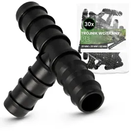 30x-trojnik-pe-20x20x20-wciskany-zlaczka-wtyk-lacznik-rury-kroplujacej