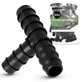 50x-trojnik-pe-20x20x20-wciskany-zlaczka-wtyk-lacznik-rury-kroplujacej