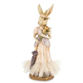 krolik-dama-parasol-tulipany-figura-figurka-pierrot-dekoracja-vintage-zlota