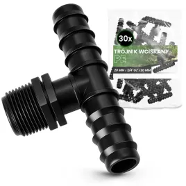 30x-trojnik-pe-20x3-4-gzx20-wciskany-zlaczka-lacznik-rury-kroplujacej