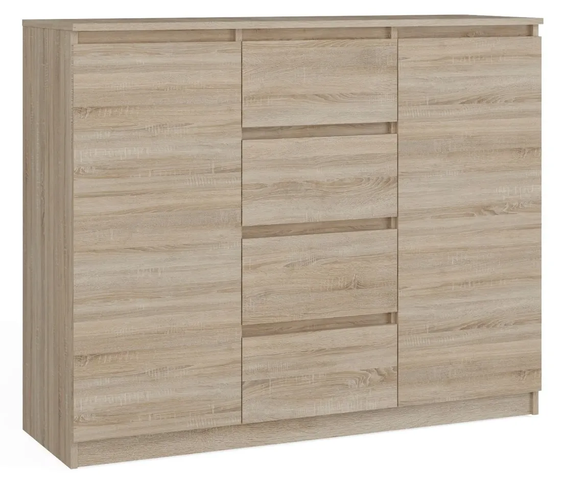komoda-2d4s-120-cm-szafka-2-drzwi-4-szuflady-dab-sonoma-stan-nowy