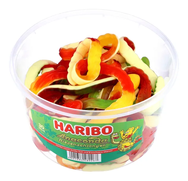 Haribo Żelki Węże Anaconda Długie 30 sztuk 1200g Gigantyczne Niemieckie DE